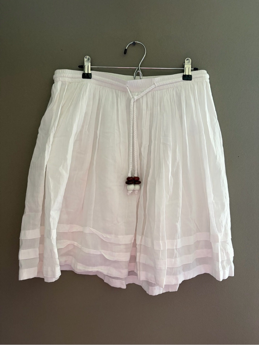 Old Navy VTG Vintage 2010 Y2K White Cotton Gauze Peasant Skirt Lined Boho